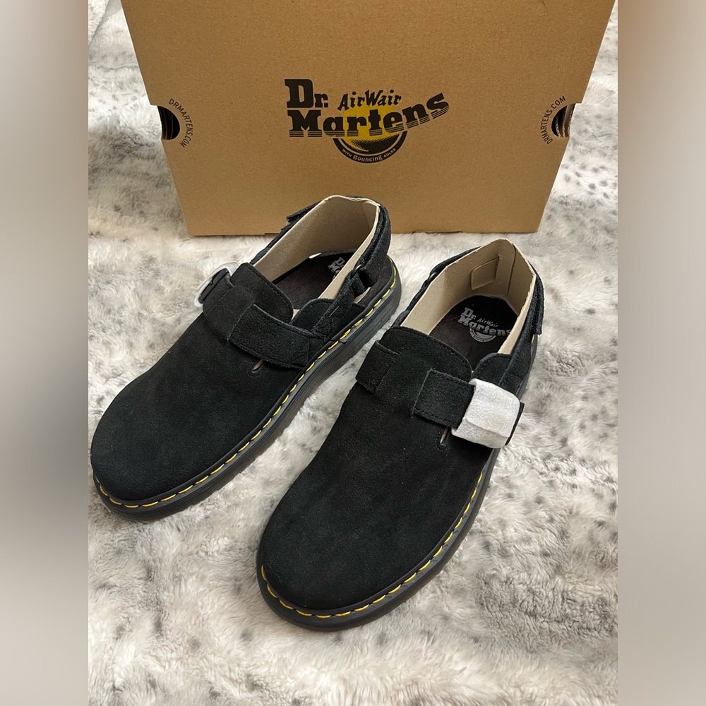 Dr. Martens JORGE II Black SUEDE SLINGBACK MULES MSRP$170 Wellmade & Versatile - Picture 5 of 16